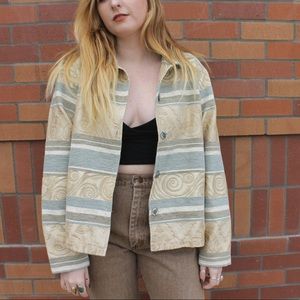 Retro Pastel Button Up Puffer Jacket / Coat ⚜️